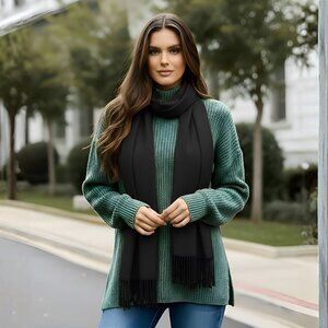 Oussum Black Viscose Scarf Winter Scarves for Women Gifts